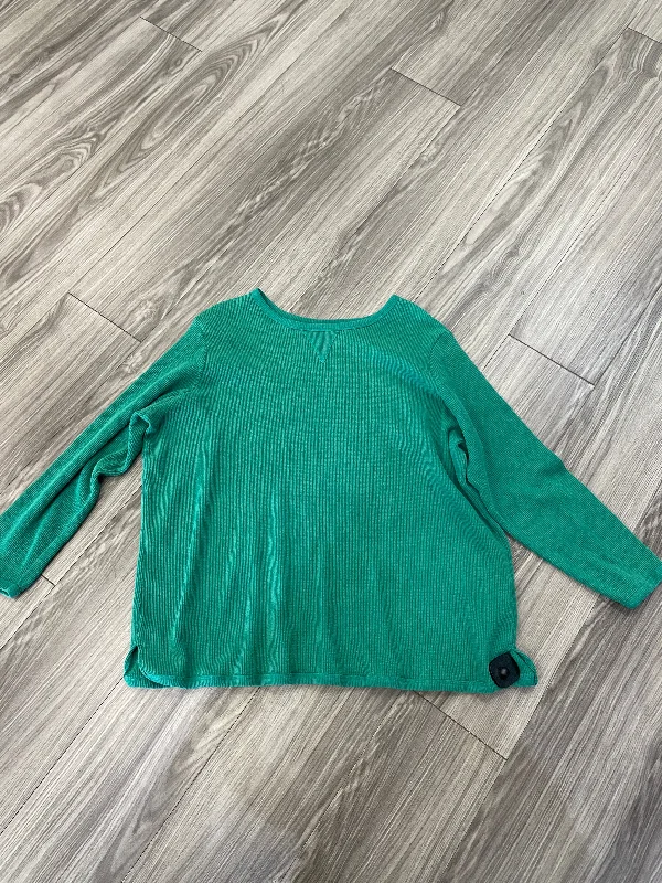 Sweatshirt Crewneck By Woman Within In Green, Size: Xl