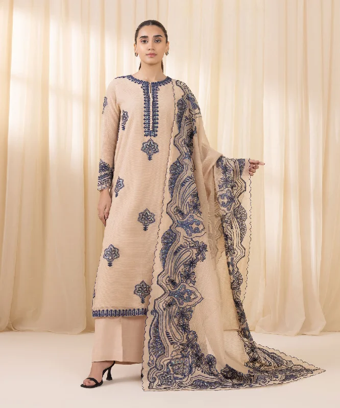 3 Piece - Embroidered Karandi Suit