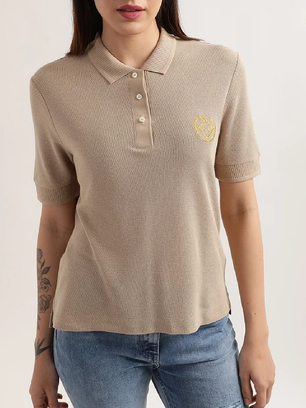 Gant Dark Khaki Preppy Relaxed Fit Polo T-Shirt