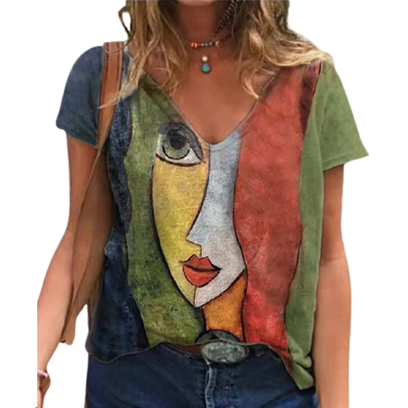 Amy Fashion - Women's Summer Casual Oversize Print Shirt