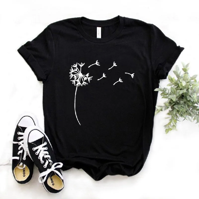 Amy Fashion - Wildflower Dandelion Print T-shirt