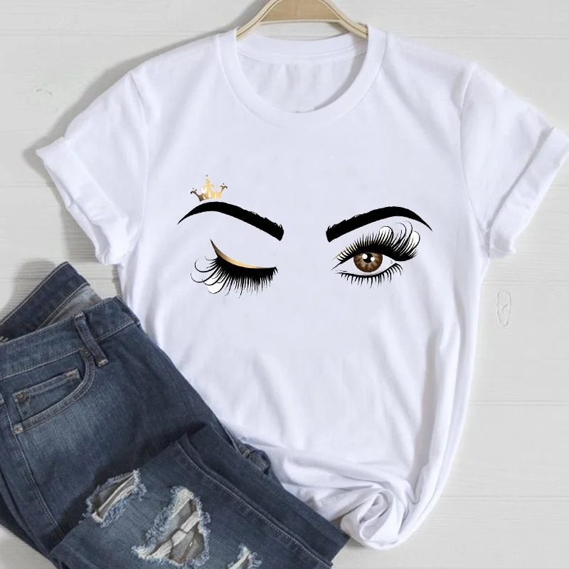 Amy Fashion - Graphic Lady Print Female T-Shirt