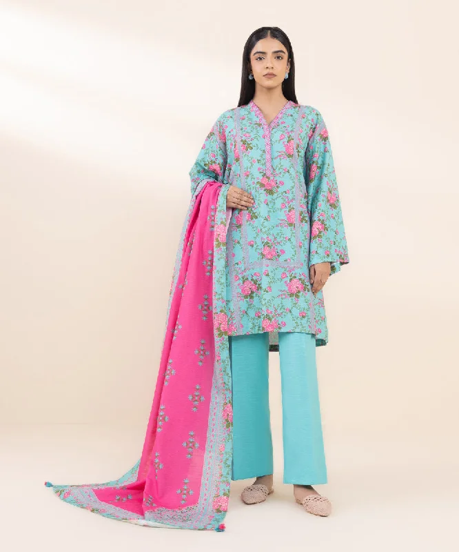 3 Piece - Printed Light Khaddar Suit