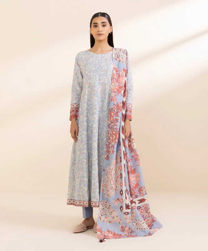 3 Piece - Printed Light Khaddar Suit