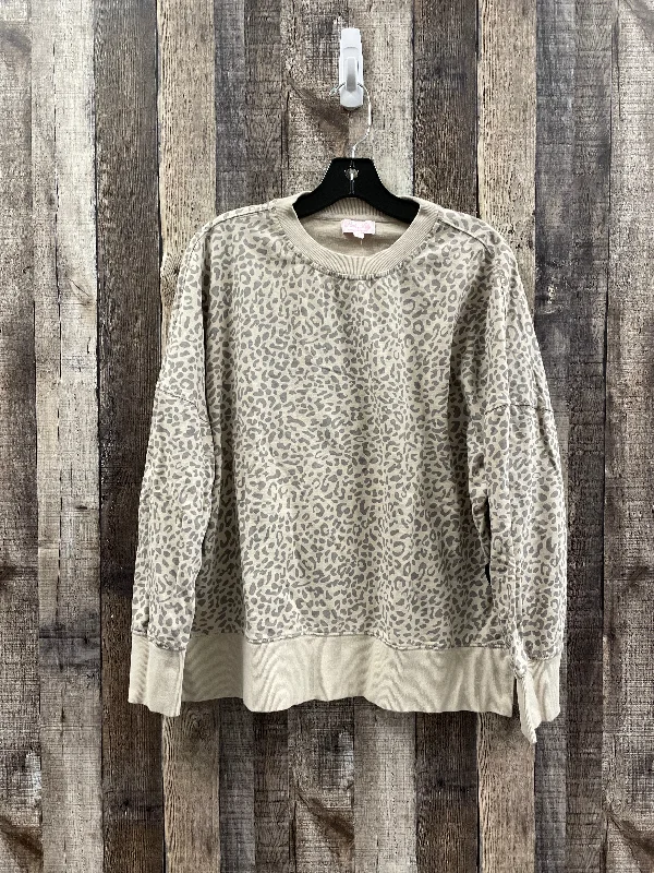 Sweatshirt Crewneck By Pink Lily In Animal Print, Size: L