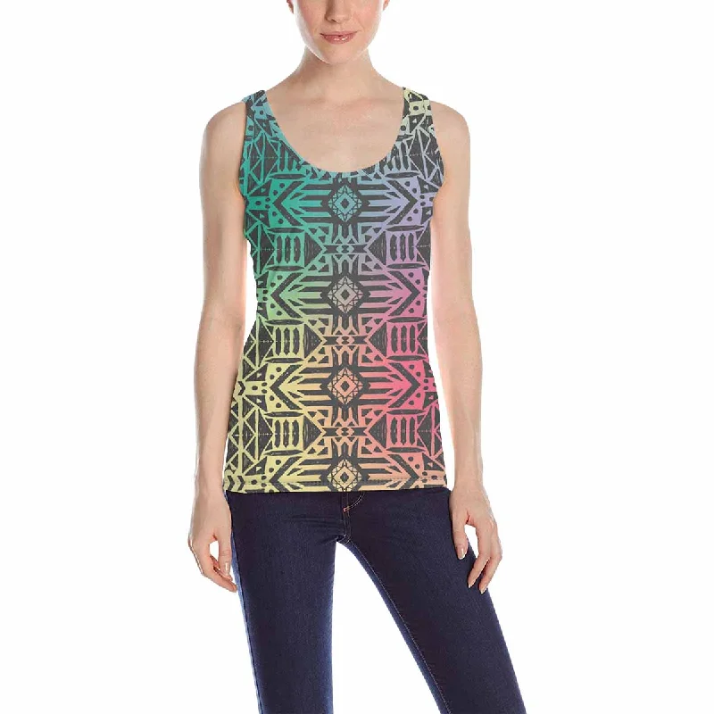 Women's Tank Top print with Tribal mexican pattern