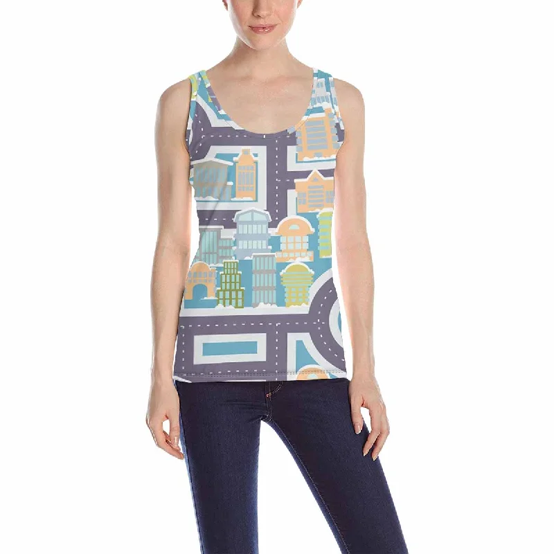 Women's Tank Top print with City street pattern