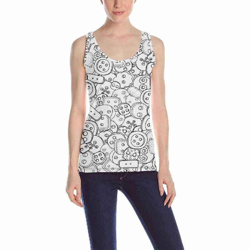 Women's Tank Top print with pattern with clothes buttons