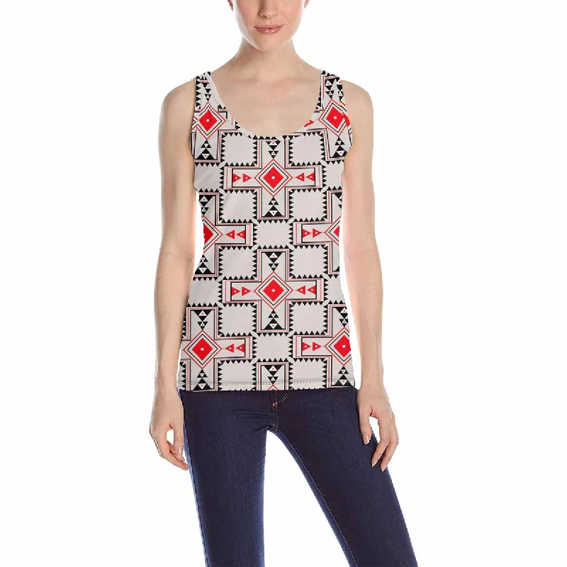 Women's Tank Top print with Aztec tribal print pattern