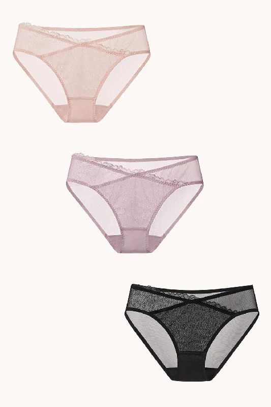 3 Pack Sexy Sheer Lace Panty