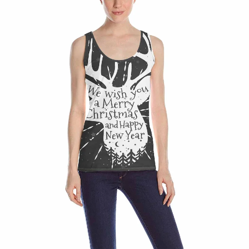 Women's Tank Top print with Christmas deer with congratulations