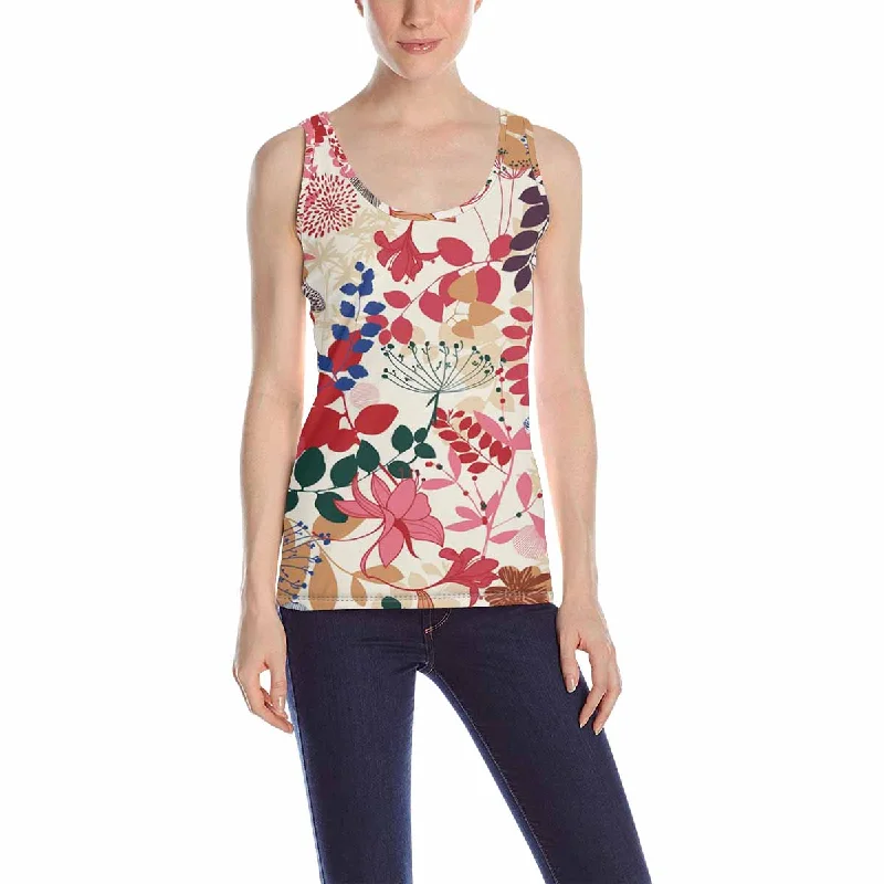 Women's Tank Top print with Retro Botanical Garden pattern