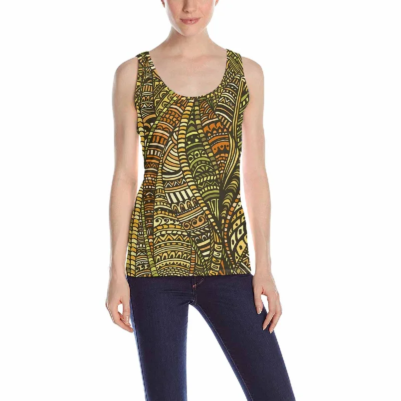 Women's Tank Top print with graphic Palm leaves pattern