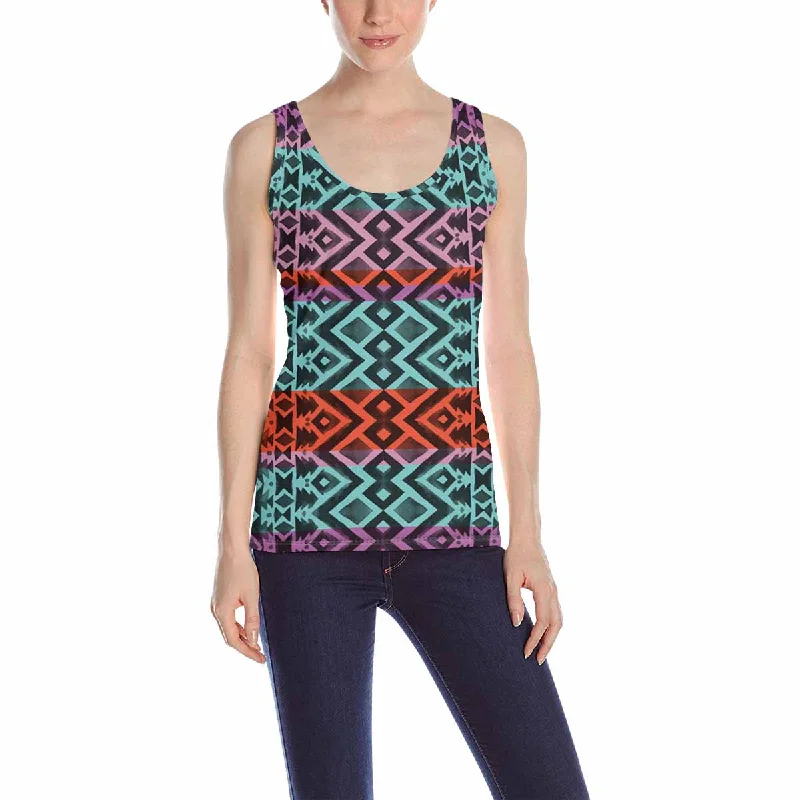 Women's Tank Top print with ethnic Aztec tribal mexican pattern