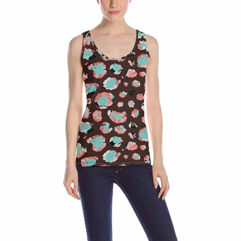 Women's Tank Top print with colorful leopard skin