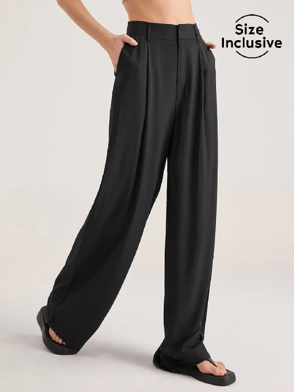 BerryBetty - Oversized High Waisted Pleat Front Trousers