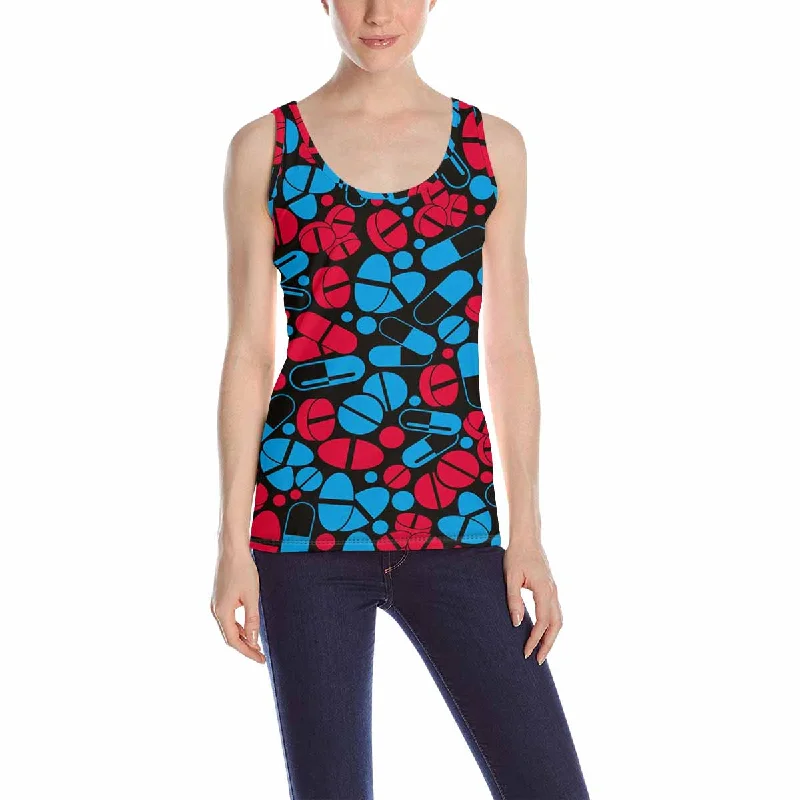 Women's Tank Top print with colored pill pattern