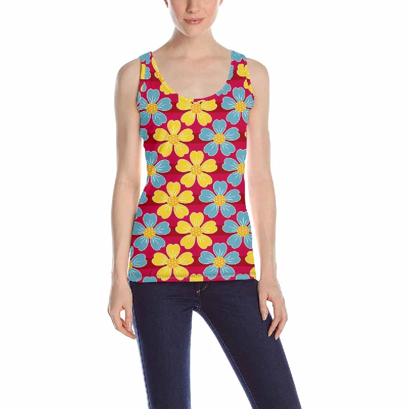 Women's Tank Top print with colorful Petal