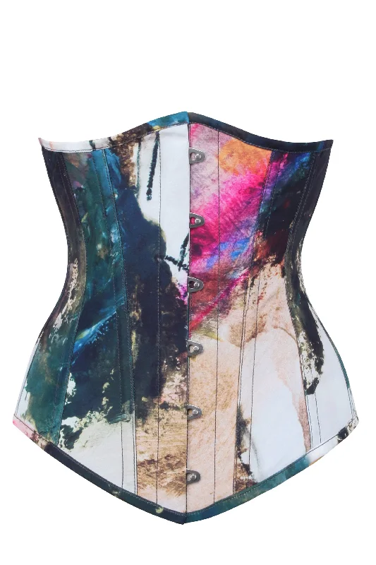 Abstract Ink Longline Underbust Corset