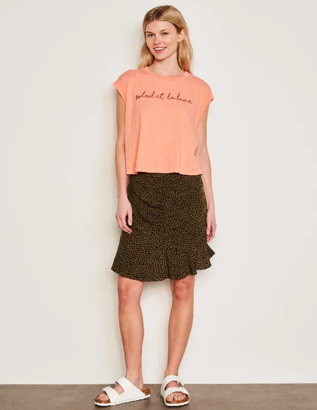 Sundry Clover Short Femme Skirt in Olive