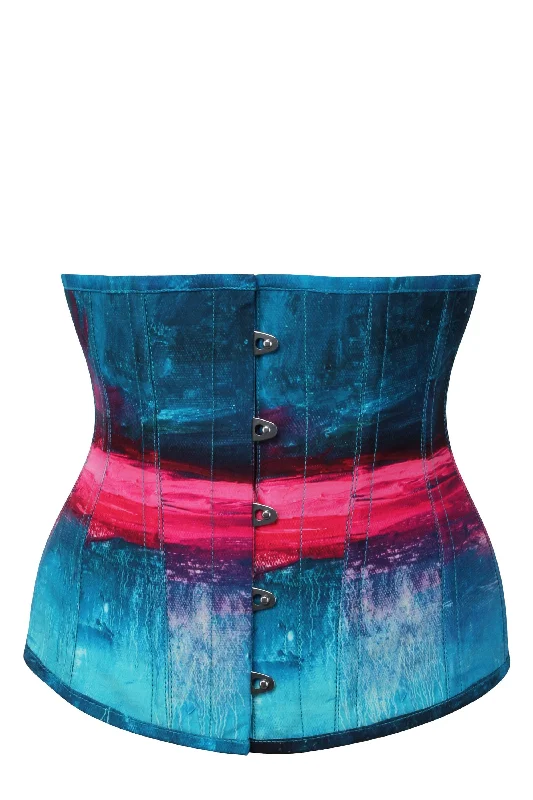 Stormy Night Blue and Pink Underbust Corset