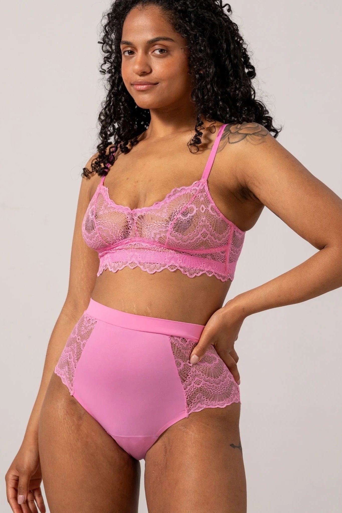 Understatement | Lace Highwaist, Perioden-Slip (Candy Pink)