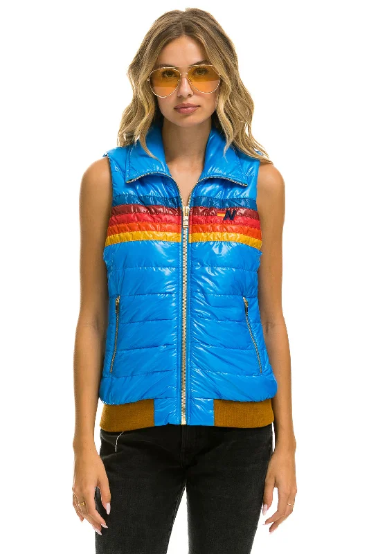 WOMEN'S 5 STRIPE VEST - GLOSSY BLUE CINA