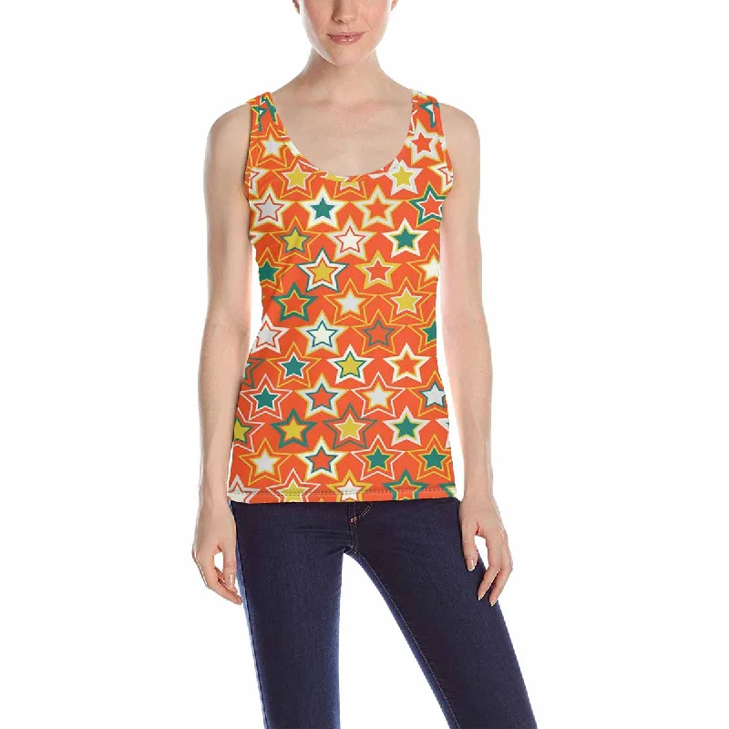 Women's Tank Top print with colored starts