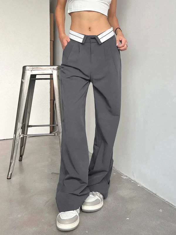 BerryBetty - Recreation Day Straight Leg Dress Pants