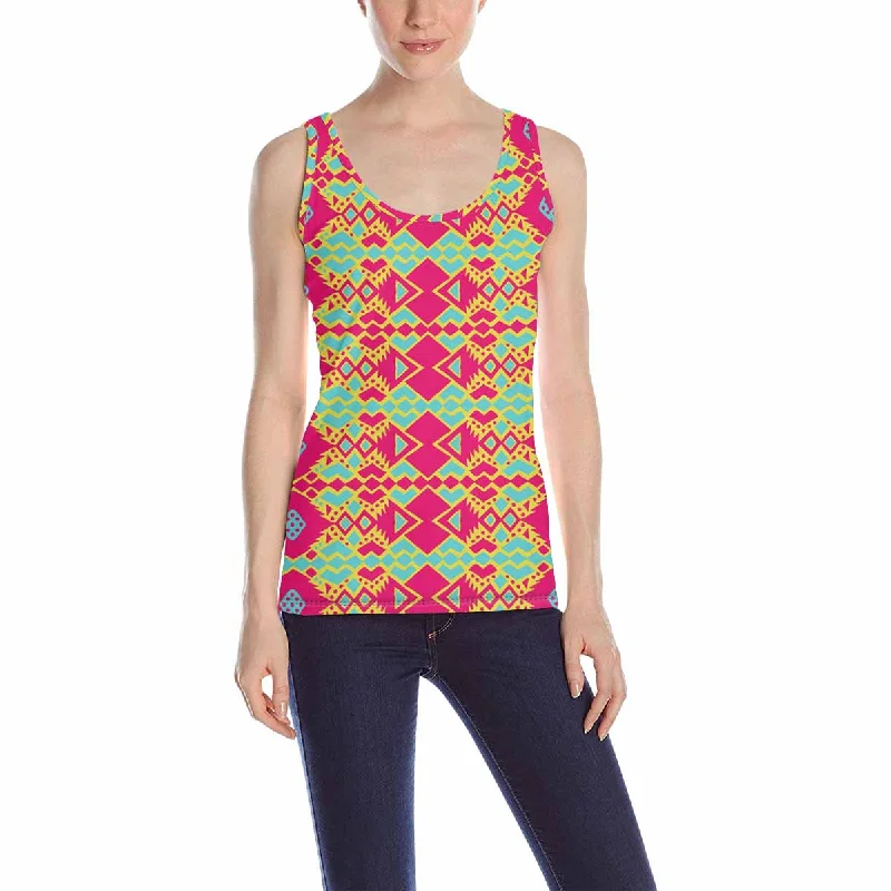 Women's Tank Top print with colorful Aztec tribal mexican pattern