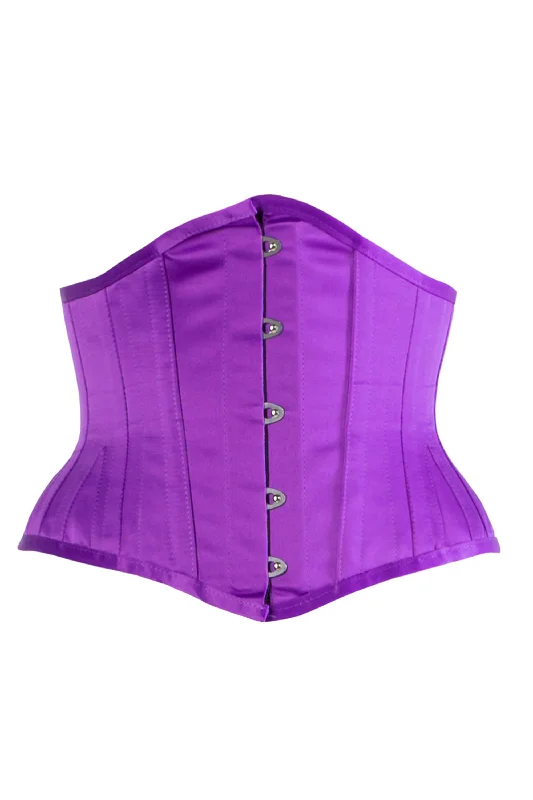 PURPLE SATIN WAIST TRAINING WASPIE UNDERBUST