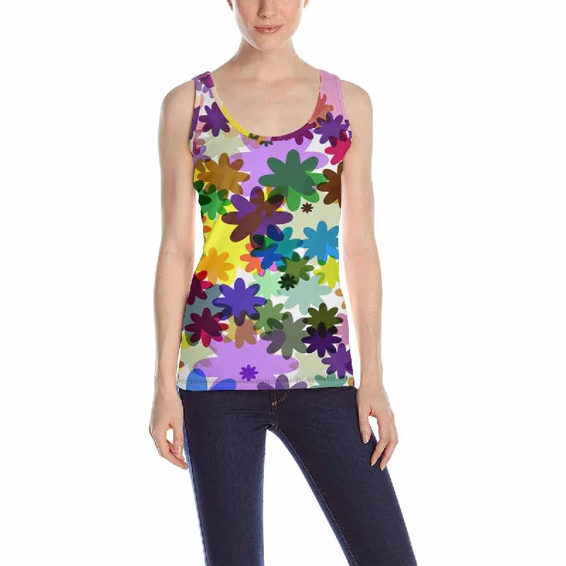 Women's Tank Top print with colorful Floral pattern