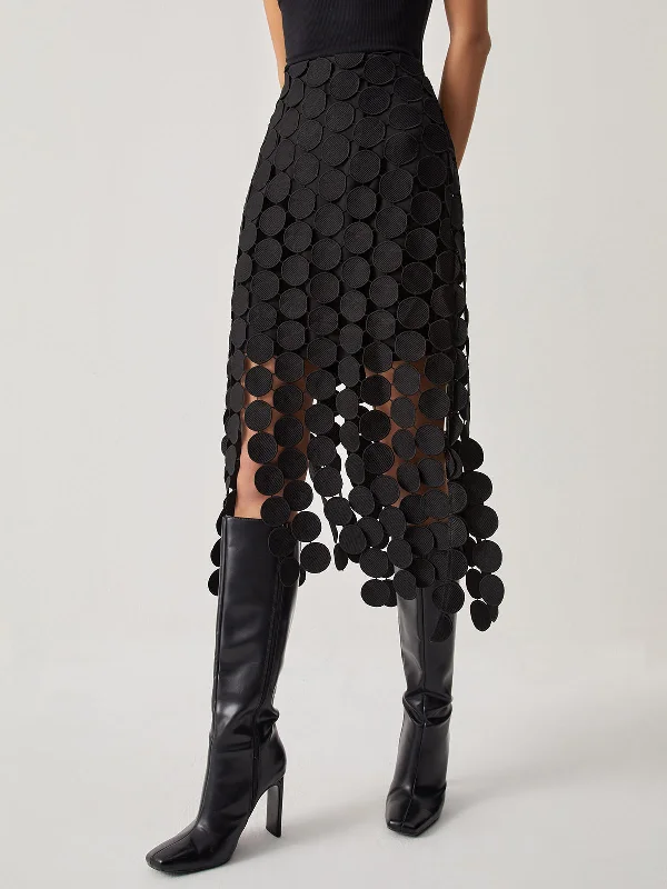 BerryBetty - Laser Cut Multi Circle Double Layered Skirt