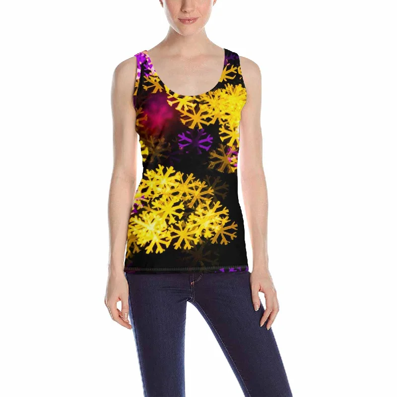 Women's Tank Top print with Abstract Yellow Purple lights