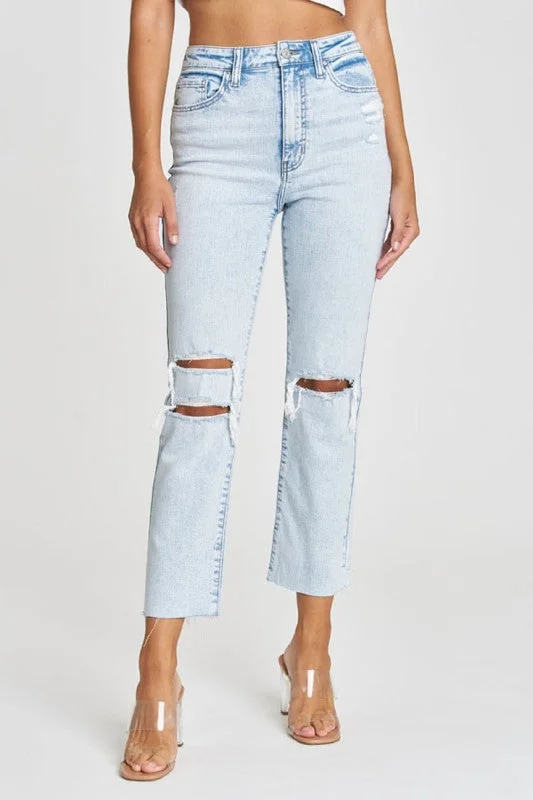 Reign High Rise Distressed Straight Jeans - FINAL SALE