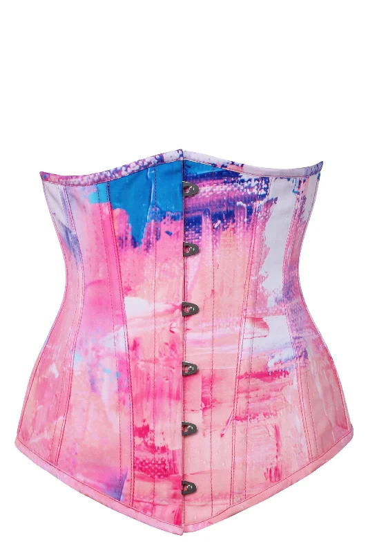 Cotton Candy Pink and Blue Longline Underbust Corset