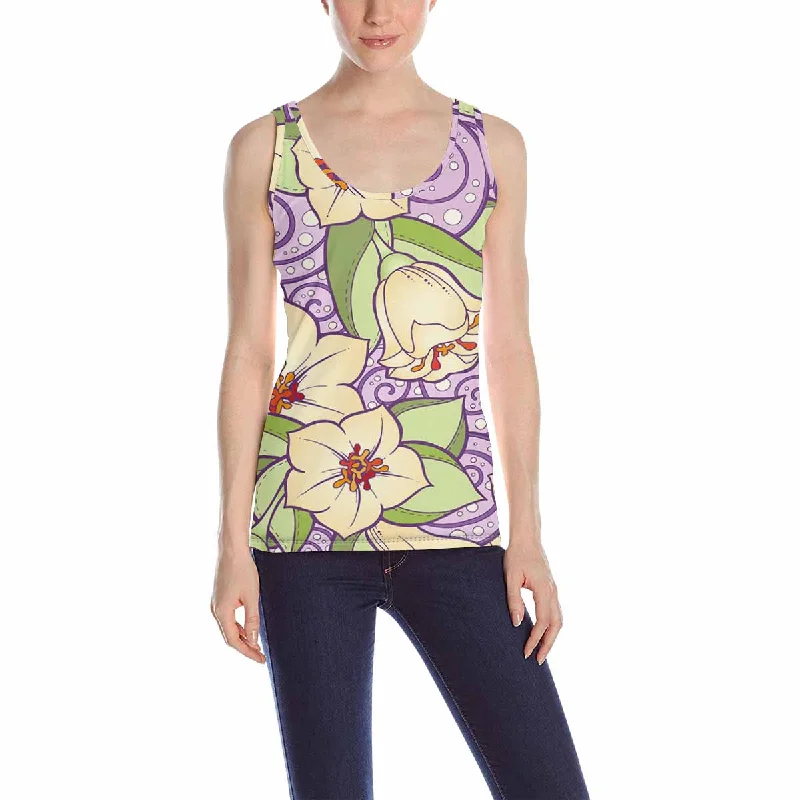 Women's Tank Top print with graphic pattern with stylized flowers