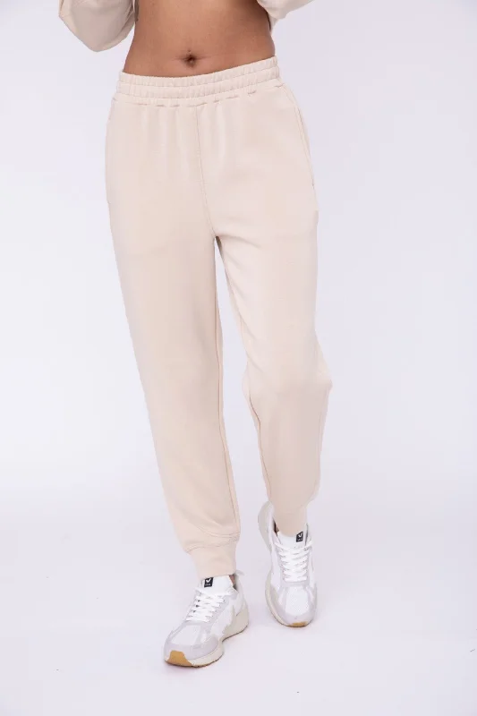 Low Key Pocketed Joggers - Cream - FINAL SALE