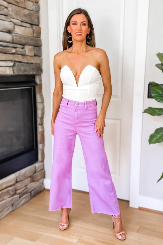 Lila High Rise Wide Leg Lavender Jeans - FINAL SALE