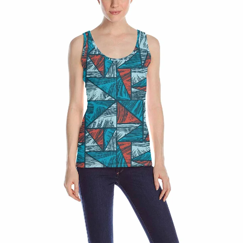 Women's Tank Top print with Doodle waves pattern