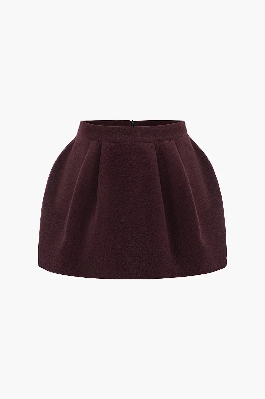 Tweed High Waist Ruched Skirt