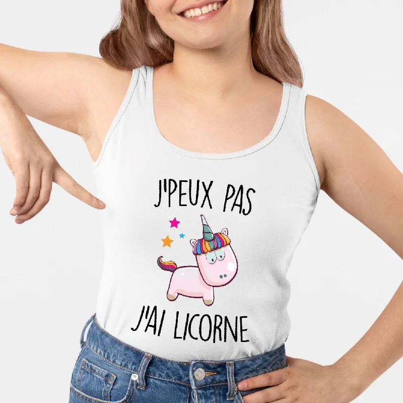 Débardeur Femme J'peux pas j'ai licorne