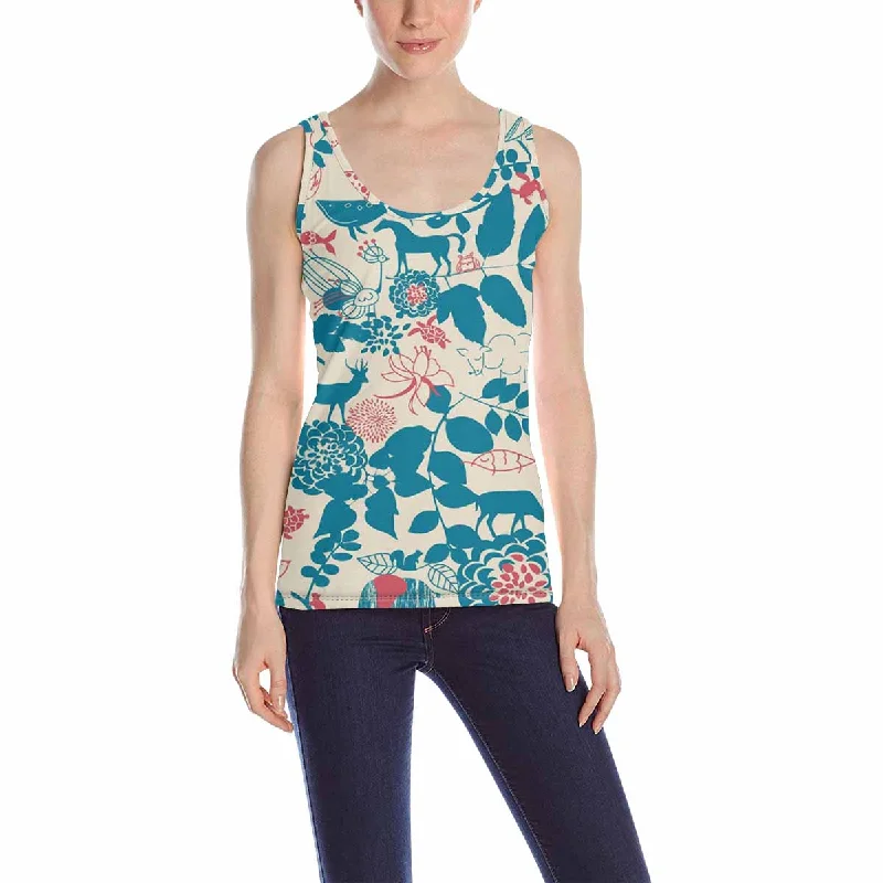 Women's Tank Top print with Retro Nature Carnival pattern