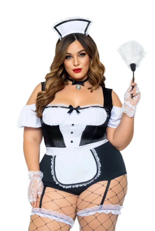 Plus Foxy Frenchie Maid Costume