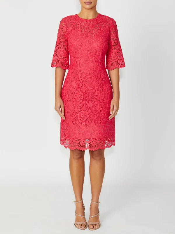 Madeline Coral Lace Dress