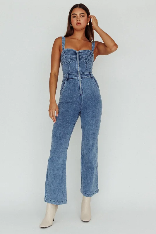 Emilio Flared Jumpsuit Denim