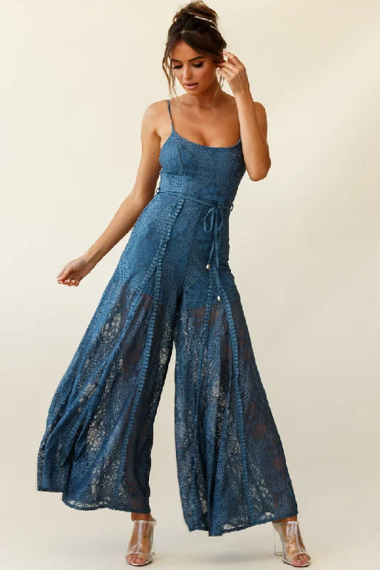 Palm Springs Lace Jumpsuit Midnight Blue