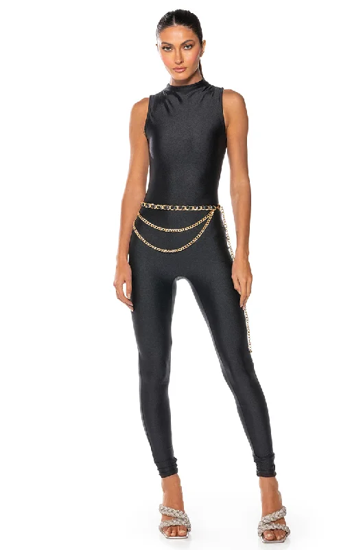 THE CASSIE SLEEVELESS SLINKY JUMPSUIT IN BLACK