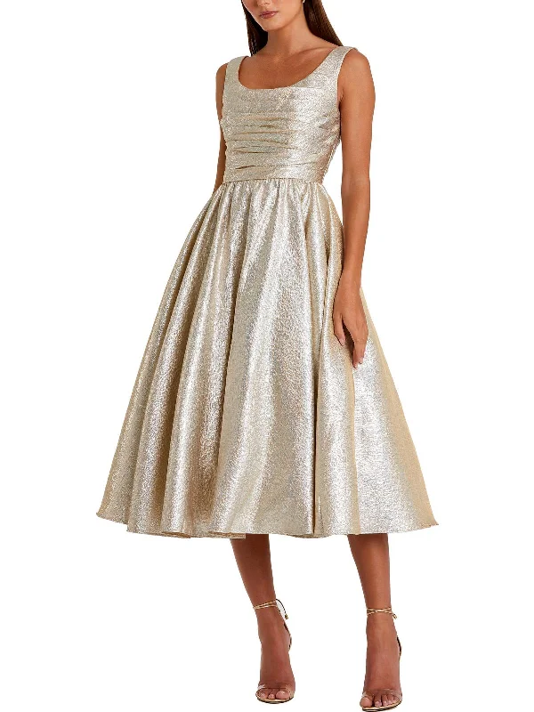 Womens Iridescent Midi Cocktail And Party Dress