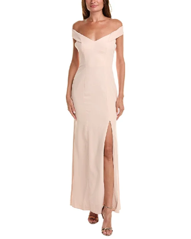 Dessy Collection Off-the-Shoulder Gown